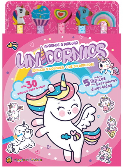 LAPICES Y BORRADORES DE COLORES: UNICORN